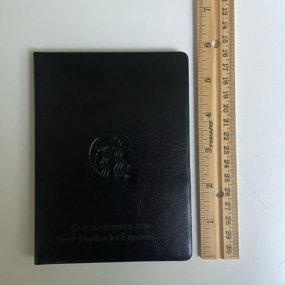 Starbucks Passport Holder Wallet Black RFID-Blocking Protection Tech Embossed